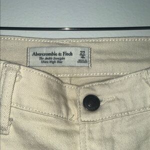 Abercrombie & Fitch Women's Cream High Rise Jeans